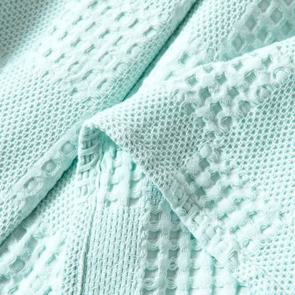 100% Cotton Waffle Knit Blanket,Lightweight,Breathable and Soft, Waffle Weave Blanket for Summer Spring,Light Blue,100 x 150 cm / 39 x 59 inch - color: Light Blue, size: Throw 39x59 inch