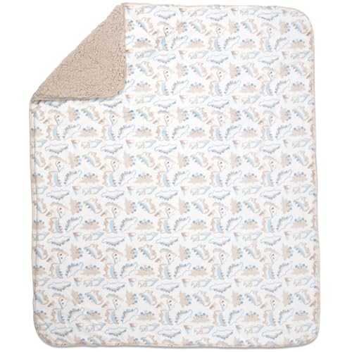 Baby Essentials Sherpa Fleece Baby Blanket 35x30 – Super Soft, Warm Reversible Baby Blankets for Newborns, Infants, Toddlers, and Nursery - color: Dino Print