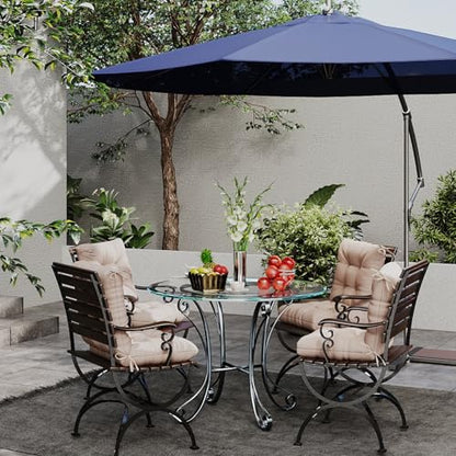 Outdoor Chair Cushions 42x21x4 Inch Set of 2, Beige | Patio Cushions for Dining Rocking Chairs, High Back Soft Seat Pad with Ties, Waterproof Fade Resistant, Indoor Outside Use - color: Beige