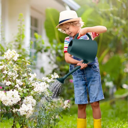 ZXJ Plant Watering Cans for Indoor and Outdoor Home Garden Plants - with Long Spout - Blackish Green - 1/2 Gallon - color: Blackish Green