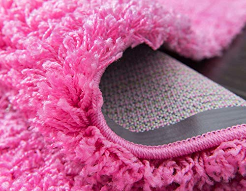 Unique Loom Solid Shag Collection Area Rug (2' x 3' 1" Rectangle, Taffy Pink) - color: Taffy Pink, size: 2' x 3'1" (Rectangular)