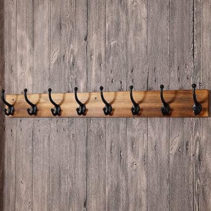WEBI Rustic Coat Rack Wall Mount,35.43" Long 8 Cast Iron Coat Hooks Wall Mounted,Heavy Duty Wall Coat Hanger Hooks for Hanging Coats,Clothes,Brown,2 Packs - color: Brown, size: 35 Inch(2 Packs)