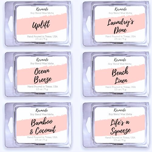 Fresh Clean Scent Wax Melts Wax Cubes - Spring Summer Scented Wax Melt Variety Pack for Wax Warmers - Kermode Natural Aromatherapy Fragrance - Long Lasting Bulk Assorted Safe Melting Soy Tarts