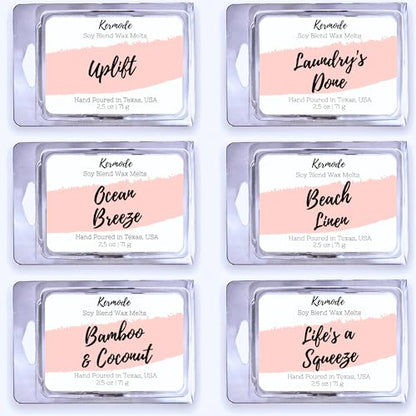 Fresh Clean Scent Wax Melts Wax Cubes - Spring Summer Scented Wax Melt Variety Pack for Wax Warmers - Kermode Natural Aromatherapy Fragrance - Long Lasting Bulk Assorted Safe Melting Soy Tarts
