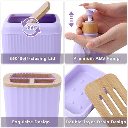 32PCS Bathroom Sets with Shower Curtain and Rugs Purple Bathroom Accessories Shower Curtain Set Bathroom Accessories Bathroom Decor - size: Bath Set+Shower Curtain+Bath Rugs, style: Light Purple