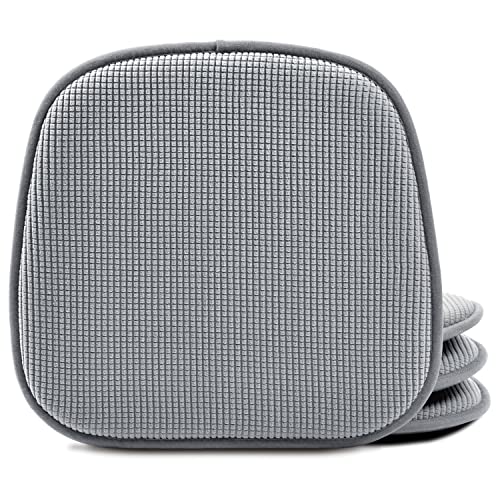 Shinnwa Dining Chair Cushions 4 Pack, Non Slip Indoor Chair Pads, U-Shaped Kitchen Seat Cushions, Set of 4, 15 x 16 Inches, Grey - color: Grey