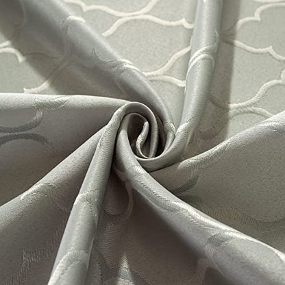 SASTYBALE Christmas Jacquard Tablecloth, Square, 52" x 52", Gray | Damask Fabric, Water Resistant, Wrinkle Free Polyester, 2-4 Seats, Kitchen Dining Tabletop Use - color: Gray Color, size: 52" x 52" (Square)