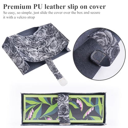 Leather Cover for Disposable Paper Hand Towel Box, Compatible with Kleenex Paper Hand Towel(1-3D Black Grey) - color: 1-3d Black Grey