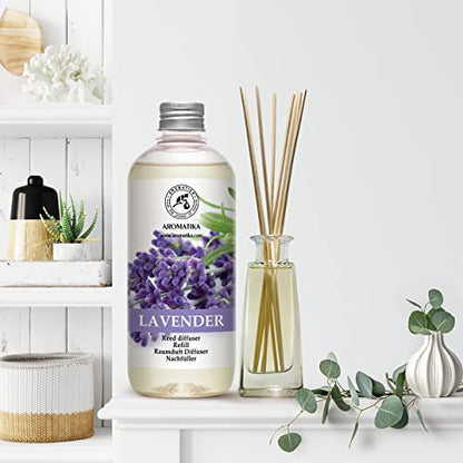 Lavender Reed Diffuser Refill 17 Fl Oz - 500ml - Lavanda Refill - Wardrobe Freshener - Home Fragrance Oil - Air Freshener - Aromatherapy - Essential Lavender Oil Diffuser - Diffuser Refill