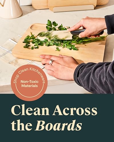 Caraway 14 x 10" Medium Cutting Board | Double Sided Wood Cutting Board, Made From FSC-Certified Birch Wood, Food-Safe Mineral Oil and Wax Finish - size: 14"L x 10"W