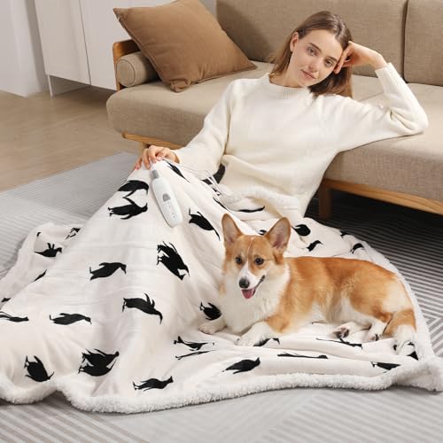 Electric Blanket Cute Heated Throw Blanket Penguin Print 50X60in for Winter - color: Penguin Print, size: Throw 50" x 60"