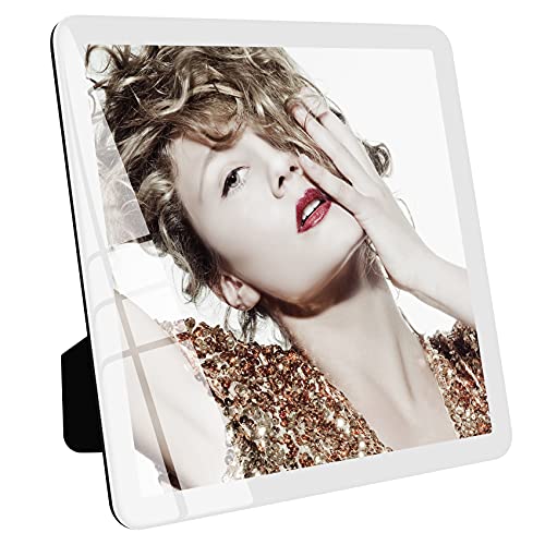 Bluesun 8×8 Picture Frame White, Vertical & Horizontal Wall & Tabletop | 8×8 White Photo Frame with Tempered Glass & Rounded Corners, Hanging for Home & Family, Living Room Bedroom Hallway Office - color: white, size: 8x8 （1 Pcs）
