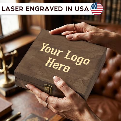 Personalized Wooden Keepsake Box with Your Logo – Custom Engraved Memory Box for Photos, Jewelry, Letters, Corporate Gifts, Weddings, Anniversaries, Birthdays & Graduations - style: 15. Upload Your Logo