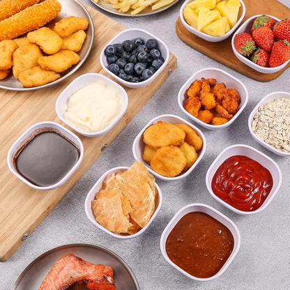 SHECIPIN 12 pack wheat straw dipping bowls 4.5oz,alternative plastic soy sauce dishes,unbreakable small dessert bowls microwave and dishwasher safe for snack,sushi,condiment (white) - color: 12 piece White