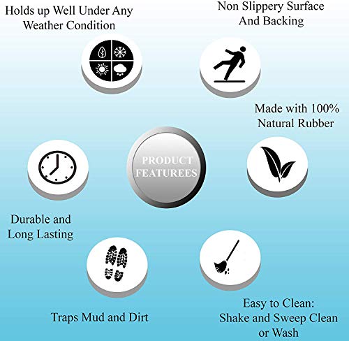 A1HC Heavy Duty Flexible and Durable 100% Rubber Hello Triangle Boot Trays Multi-Purpose for Shoes, Pets, Garden - Mudroom, Entryway, Garage and Scraper Doormat 21.6" X 21.6" - style: Triangle
