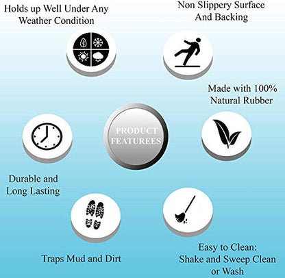 A1HC Heavy Duty Flexible and Durable 100% Rubber Hello Triangle Boot Trays Multi-Purpose for Shoes, Pets, Garden - Mudroom, Entryway, Garage and Scraper Doormat 21.6" X 21.6" - style: Triangle
