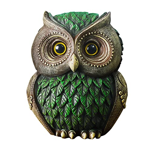 Artpaul Owl Decorations for Home Small Owl Decor Figurines Shelf Decor Home Office Living Room Decorations Birthday Gifts (Green) - color: Style2-green
