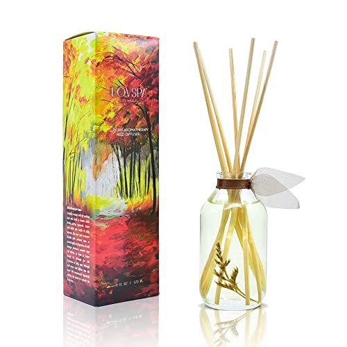 Reed Diffuser Set - Cashmere Woods Scented Diffuser with Sticks | Autumn Fall Home Fragrance Reed Diffuser for Bedroom, Bathroom Shelf Décor - Made in the USA - color: Cashmere Woods
