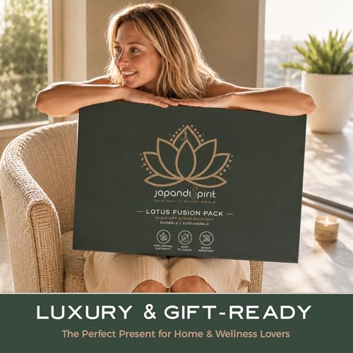 Stone Bath Mat - Diatomite, Quick Dry - Lotus Fusion 2-Pack | Non-Slip, Large Coverage When Combined, Bath Stone, Stone Bath Mats, 23.6"x15.4" (x2) - color: Lotus Fusion 2-pack