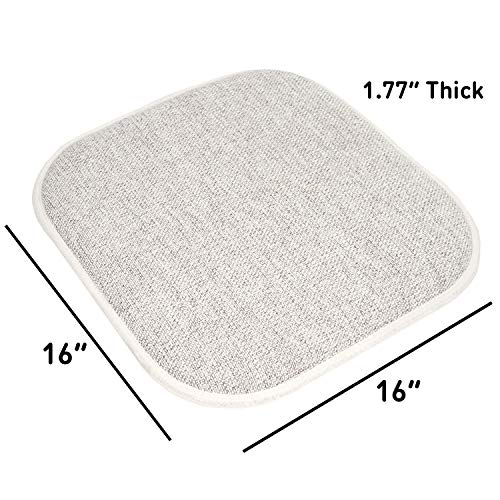 Sweet Home Collection Chair Cushion Memory Foam Pads Honeycomb Pattern Slip Non Skid Rubber Back Rounded Square 16" x 16" Seat Cover, 4 Pack, Alexis Cream/Brown - color: Alexis Cream/Brown, size: 4 Pack