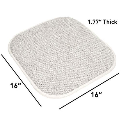 Sweet Home Collection Chair Cushion Memory Foam Pads Honeycomb Pattern Slip Non Skid Rubber Back Rounded Square 16" x 16" Seat Cover, 4 Pack, Alexis Cream/Brown - color: Alexis Cream/Brown, size: 4 Pack