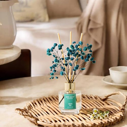 Reed Diffuser Set of 3,Clean Cotton White Jasmine White Tea Oil Reed Diffusers for Bedroom Living Room Office Aromatherapy Oil Reed Diffuser for Gift 50ml x 3