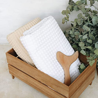 Waffle Hand Towel – 100% Turkish Cotton, Quick-Dry, Soft and Absorbent Bathroom Towel (White) - color: White, size: Hand Towel (1 Piece)