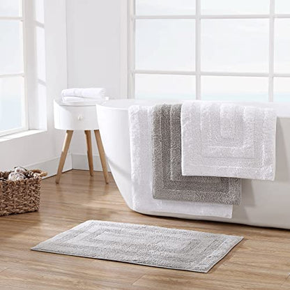 Nautica - Bath Rugs, Reversible Tufted Cotton Bath Mat, Soft & Absorbent, Oeko-Tex Certified (Micellar Solid White, 2-Piece) - color: White