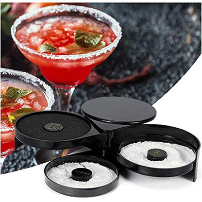 1 Pack 3 Tier Bar Glass Rimmer for Margarita and Cocktail, Bartender Tool,Salt Box Spice Container - size: Margarita Salt Rimmer-Plastic*1