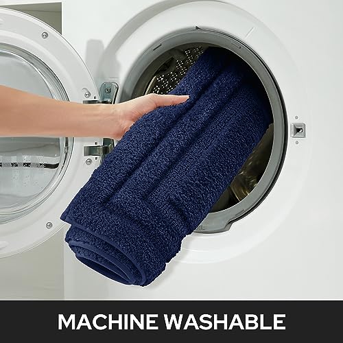 HOMEIDEAS Bathroom Rugs Sets 2 Piece, Super Soft and Absorbent Non Slip Microfiber Machine Washable Bath Mat Set (20" x 32" + 16" x 24", Navy Blue) - color: Loop- Navy Blue, size: 1'4" x 2'8" (16"x24"+20"x32")