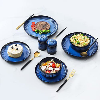 Nihow Ceramic Cute Salt and Pepper Shakers Set for Kitchen Counter -Blue | Resist Rusting Seasoning Shaker,2.6 Inch Salt and Pepper Set/Sugar Salt Shaker,Set of 2 - size: Shaker without handle