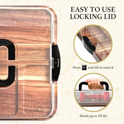 Acacia Charcuterie Board with Lid, Travel Portable Charcuterie Cheese Board, Serving Tray House Warming Gift New Home, Gifts for Women - color: Acacia