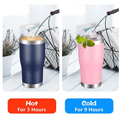 VEGOND 20oz Tumbler Stainless Steel Tumbler Cup with Lid And Straw Vacuum Insulated Double Wall Travel Coffee Mug(Navy Blue 6 Pack) - color: Navy Blue, size: 6 Count (Pack of 1)