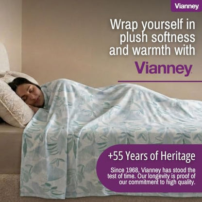Vianney - Lightweight Blanket - Aspen/King Size - Beauty Soft 100% Polyester Fabric - Lightweight Year-Round Warmth and Machine Washable - color: Light Blue / White, size: Queen / Full-Queen