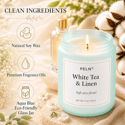 Scented Candles Gift Set, 6-Pack 7 oz Soy Candles, Fresh Botanical Scents | Eucalyptus, White Tea, Sea Salt & Peony. Up to 300 Hours for Home & Relaxation; Candle Gifts for Women, Moms & Housewarmings - color: Fresh Botanical Collection