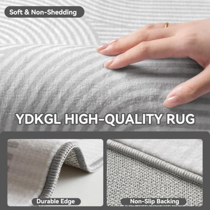Hallway Kitchen Runner Rug Non-Slip Low Pile Washable Rug Gray 2x5 ft | Soft Entryr Mat Carpet TPR Backing , Thin Profile, Abstract Pattern for Bedroom, Bathroom, Entryway Long Runners, Easy Clean - color: Grey, size: 2' x 5'