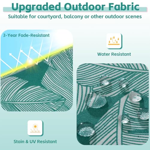 COZYVIDA Outdoor Chair Cushions Set of 4, 20"x20" Square Seat Pads with Tie Straps and YKK Zippers, 35D High-Density Foam, Water-Resistant Fabric,UV-Resistant 1000+ Hrs - color: Print 034