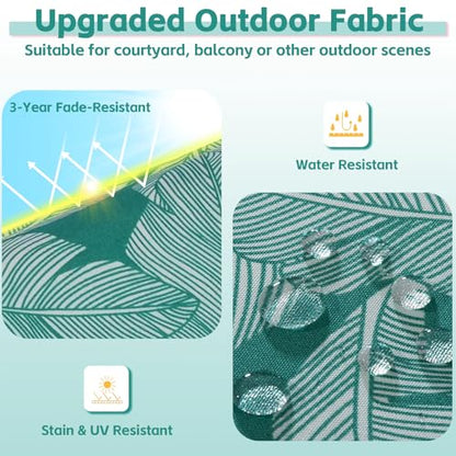 COZYVIDA Outdoor Chair Cushions Set of 4, 20"x20" Square Seat Pads with Tie Straps and YKK Zippers, 35D High-Density Foam, Water-Resistant Fabric,UV-Resistant 1000+ Hrs - color: Print 034