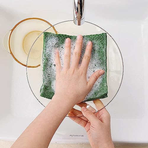 100% Cotton Waffle Weave Kitchen Dish Cloths, 6 Pack Ultra Soft Absorbent, Quick Drying Dish Towels, 6x6 Inches, Dish Rags for Drying Dishes & Daily Kitchen Use (Green) - color: Green