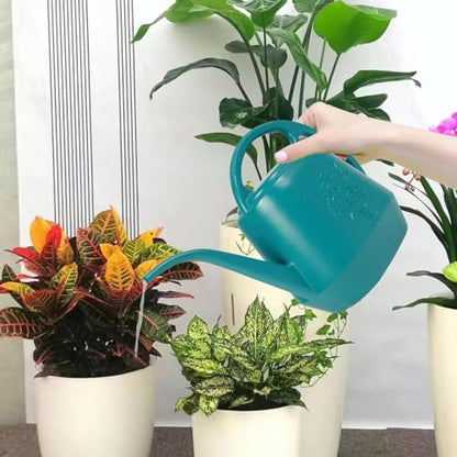 1 Gallon Watering Can Indoor Plants, 2026 Long Spout Large Capacity Modern Plastic Watering Can with Ergonomic Handle,Outdoor Watering Can for Flower Plants House Bonsai Garden Patio Office - color: Zy-green