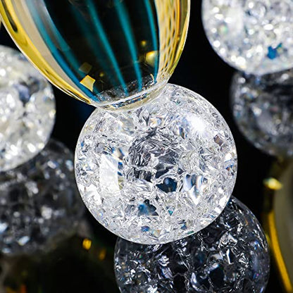 Hanjue Lead-free Crystal Champagne Glasses Set of 4, 7 Oz Clear Champagne Flutes - Ideal for Gifts,Parties, Wedding, Christmas - Long-lasting and Reusable Bar Glassware - color: Fracture balls