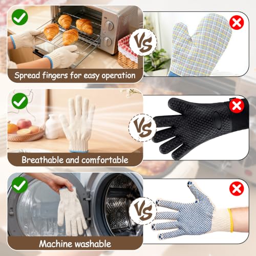 1 Pair Heat Resistant Gloves, 932°F Oven Gloves, Cut-Resistant Grill Gloves | Cooking Gloves for BBQ,Grilling,Baking,Cutting, Welding,Smokers and Fireplaces,White