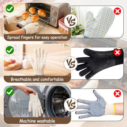 1 Pair Heat Resistant Gloves, 932°F Oven Gloves, Cut-Resistant Grill Gloves | Cooking Gloves for BBQ,Grilling,Baking,Cutting, Welding,Smokers and Fireplaces,White