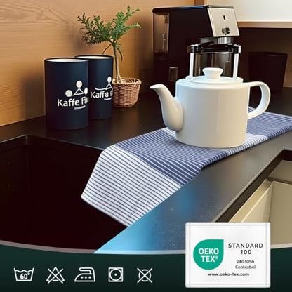 Homaxy Premium 100% Cotton Kitchen Towels 18"x28", 6 Pack, Blue | Large Kitchen Hand Towels, Soft and Absorbent Tea Towel, Dish Towels with Hanging Loops - color: Navy Blue, size: 18 x 28 - 6 Pack