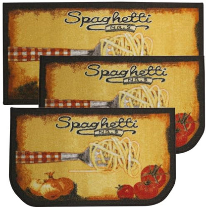 Kashi Home Kitchen Rug, Area Rug, Mat, Beautiful Print Non-Skid Latex Back Spaghetti 20x40 Rectangle - color: Spaghetti, size: 20x40 Rectangle