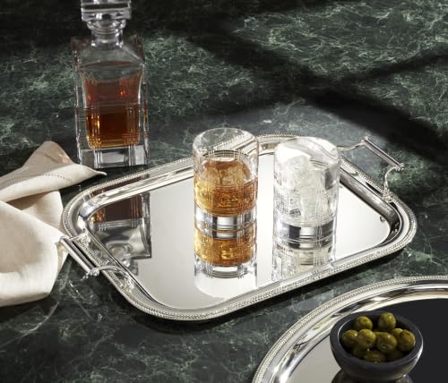 Reed & Barton Silverplate Rectangular Serving Tray, Coffee Table Decor | mirror finish, hand wash only | handles for easy carrying | 13 x 16.25 inch, elegant entertaining | 0.25 inch - style: Rectangle