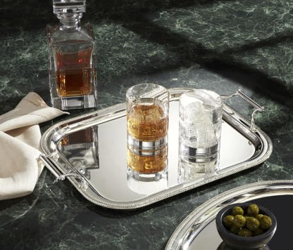 Reed & Barton Silverplate Rectangular Serving Tray, Coffee Table Decor | mirror finish, hand wash only | handles for easy carrying | 13 x 16.25 inch, elegant entertaining | 0.25 inch - style: Rectangle