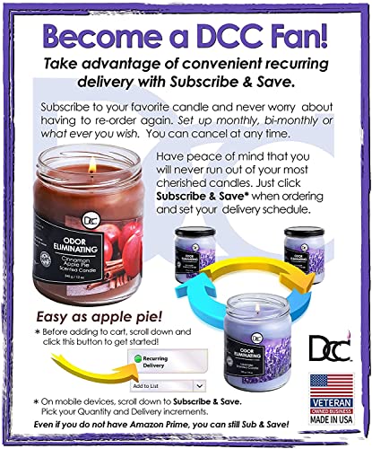Peppermint Odor Eliminating Highly Fragranced Candle - Eliminates 95% of Pet, Smoke, Food, and Other Smells Quickly - Up to 80 Hour Burn time - 12 Ounce Premium Soy Blend - color: Peppermint