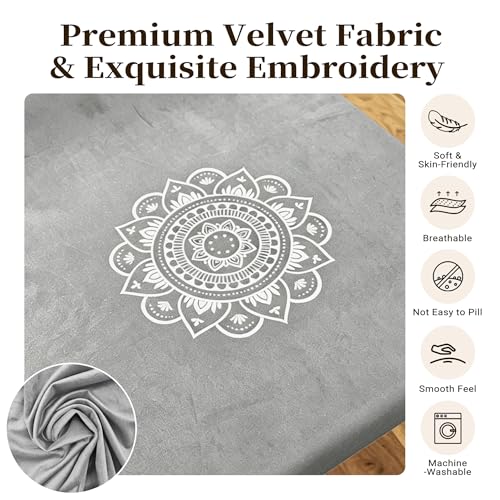 Meditation Cushion Set with High-Density Foam : 26.4" Large Floor Pillow for Yoga, Meditation, Sitting，Zafu & Zabuton Removable Washable Luxe Velvet Cover - color: C