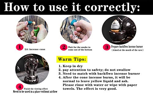Dragon Backflow Incense Burner, Waterfall Incense Holder Ornamen Statue Fountain Home Decor